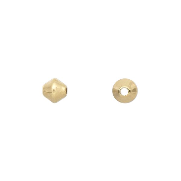 Bead, gold-plated brass, 6mm double cone. Sold per pkg of 100. image number 0