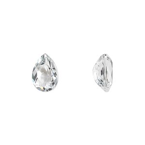 White topaz 1pkg1, hand-cut faceted pear gem natural 10x7mm