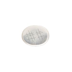 Bezel cup, sterling silver, solid back, 16x12mm unpolished oval. Sold per pkg of 2.