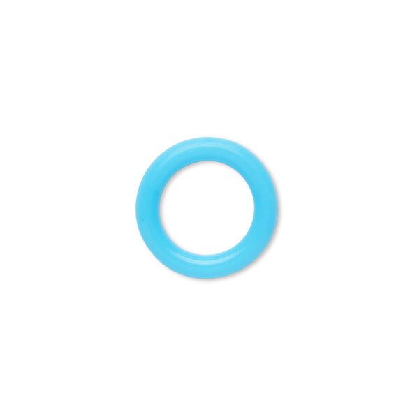 Component, Oh! Ring™, silicone, neon blue, 15mm round with 10mm hole. Sold per pkg of 100. image number 0