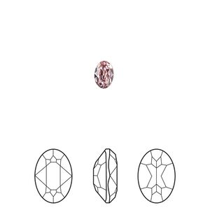 Fancy stone 360pk light rose foil back, Swarovski® 6x4mm oval 4120
