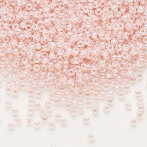 Seed bead, Dyna-Mites™, glass, pkg/40g, #11 round, opaque ceylon pastel pink, (333 11/0 RR).