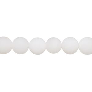 Snow quartz 1pkg1, matte round bead natural 8 inch 8mm