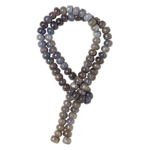 Blue sapphire / grey sapphire / brown sapphire 1pkg1, hand-cut rondelle / uneven round bead 14 inch 5x4mm / 5-6mm