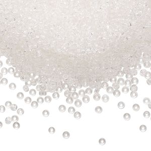 Seed bead, Preciosa Ornela Czech glass, pkg/50g, #11 rocaille, transparent clear, (00050).