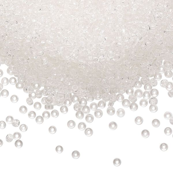 Seed bead, Preciosa Ornela Czech glass, pkg/50g, #11 rocaille, transparent clear, (00050). image number 0