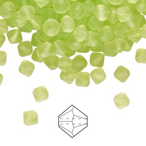 Bead 144pk limecicle matte, Preciosa Czech crystal 5mm bicone