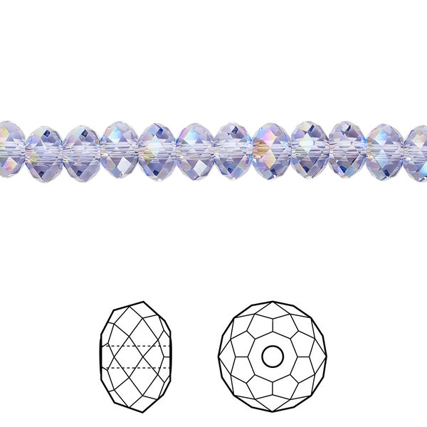 Bead 12pk tanzanite shimmer, Crystal Passions® 6x4mm rondelle 5040 image number 0