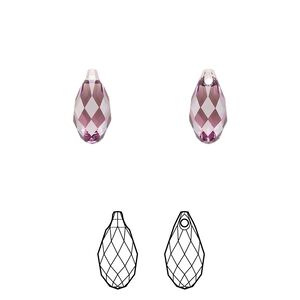 Briolette 24pk iris, Crystal Passions® 11x5.5mm pendant drop 6010