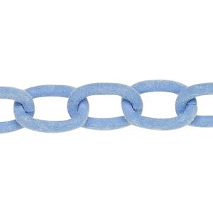 Chain 1pkg1 cable, 12mm, aluminum / flocked lavender 24 inch