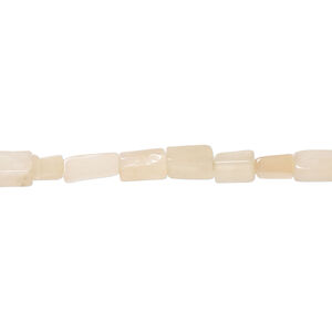 Peach moonstone 1pkg1, hand-cut uneven rectangle tube bead natural, 13 inch 4x4mm-8x4mm light