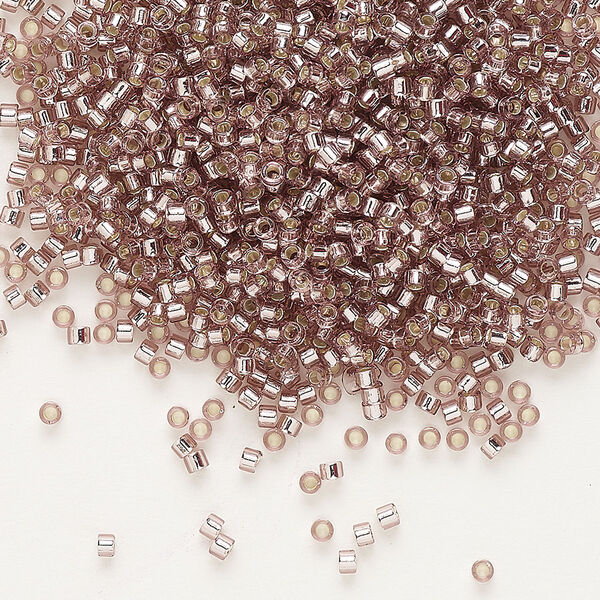 Seed bead, Delica®, glass, pkg/50g, #11 round, transparent silver-lined smoky amethyst (DB-0146). image number 0