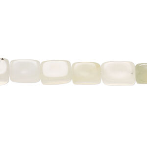 New "jade" 1pkg1, square tube bead natural, 15 inch 9x6mm-11x7mm