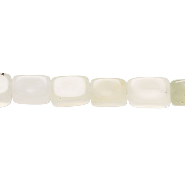 New "jade" 1pkg1, square tube bead natural, 15 inch 9x6mm-11x7mm image number 0
