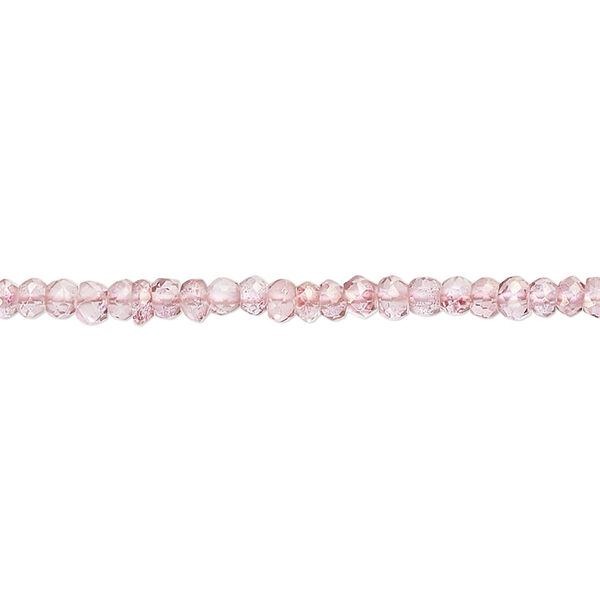 Bead, quartz crystal (coated), dark rose, 3x2mm-4x3mm hand-cut micro-faceted rondelle, B grade, Mohs hardness 7. Sold per 12-inch strand, approximately 10 beads. image number 0