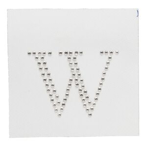 Iron-on transfer 1pk crystal clear, Preciosa Czech crystal 46.5x33.5mm "W"