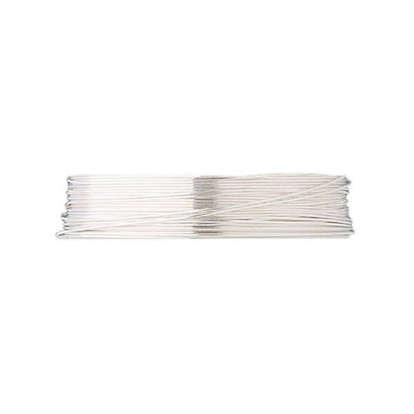 Wire, fine silver, half-hard, round, 28 gauge. Sold per pkg of 5 feet. image number 0