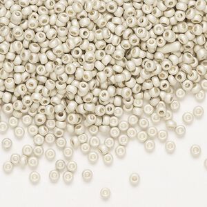 Seed bead, Preciosa Ornela, Czech glass, pkg/500g, opaque matte metallic, #10 rocaille.