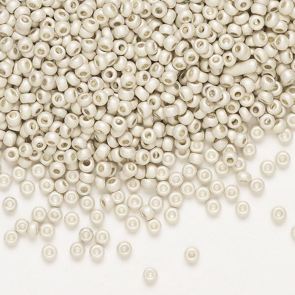 Seed bead, Preciosa Ornela, Czech glass, pkg/500g, opaque matte metallic, #10 rocaille. image number 0