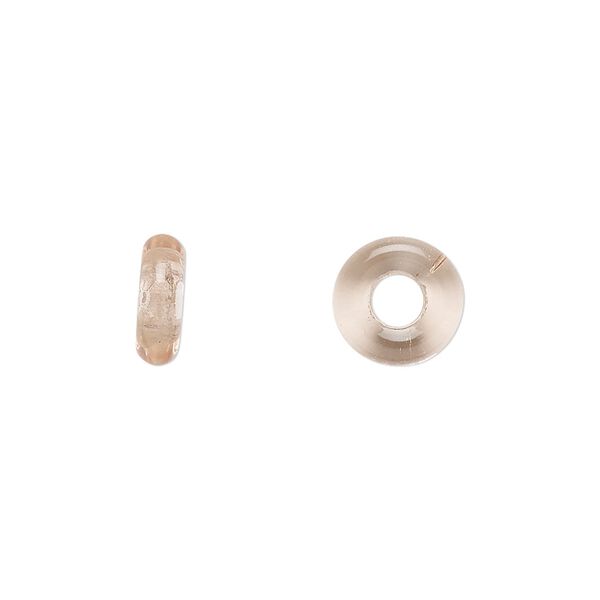 Bead, Czech pressed glass, light rose, 9.5x3mm ring. Sold per pkg of 50. image number 0