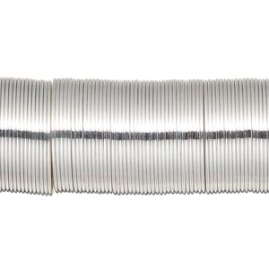 Memory wire, silver-plated carbon steel, 3/4 inch ring, 0.65-0.75mm thick. Sold per 1-ounce pkg, approximately 155 loops.