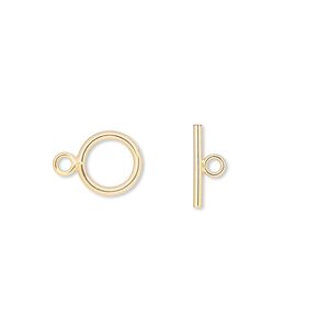 Clasp toggle 1pkg1 14Kt gold-filled, 8.5mm round, 1-strand