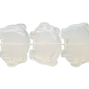 Bead, pineapple "quartz" glass, yellow, 21x16mm-22x16mm little piglet. Sold per pkg of 4.