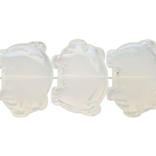 Bead, pineapple "quartz" glass, yellow, 21x16mm-22x16mm little piglet. Sold per pkg of 4. image number 0