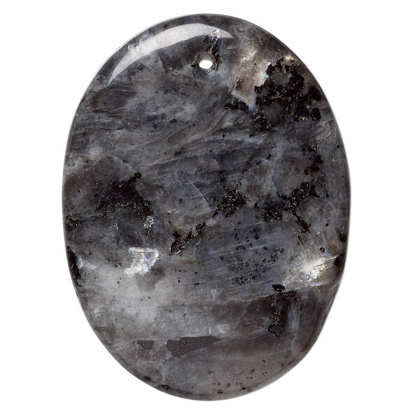 Blue labradorite 1pkg2, flat oval focal natural B- grade, 40x30mm image number 0
