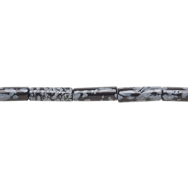 Snowflake obsidian 1pkg1, tube bead natural 15.5-16 inch 13x4mm image number 0