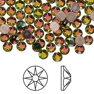Flat back 144pk crystal vitrail medium foil back, Crystal Passions® hotfix 4.6-4.8mm round SS20 2078