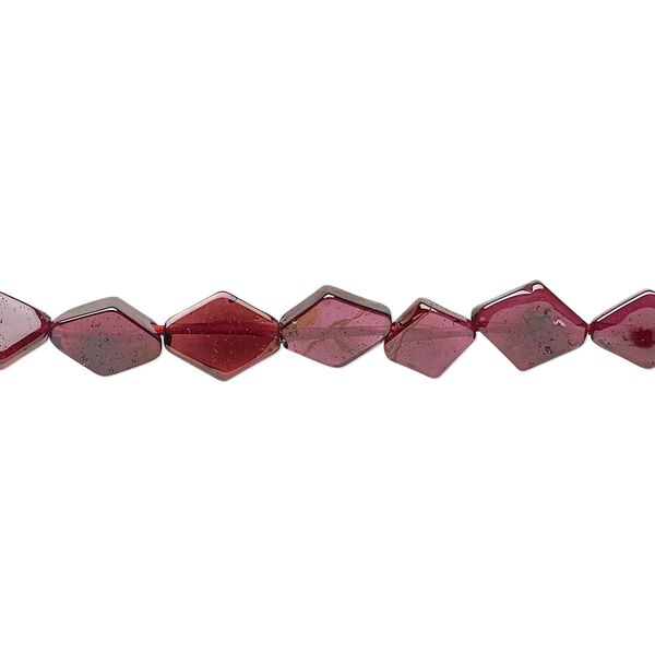 Bead, rhodolite garnet (dyed), 8x5mm-9x7mm hand-cut flat diamond, C grade, Mohs hardness 7 to 7-1/2. Sold per 13-inch strand. image number 0