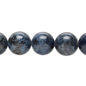 Dumortierite 1pkg1, round bead natural 8 inch 12mm