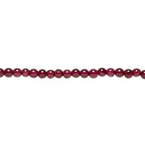 Garnet 1pkg1, hand-cut round bead 15.5-16 inch 3mm