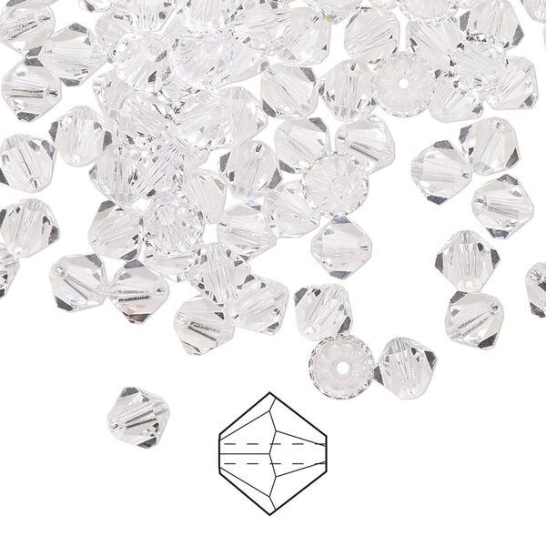 Bead 24pk crystal, Preciosa Czech crystal 5mm bicone image number 0
