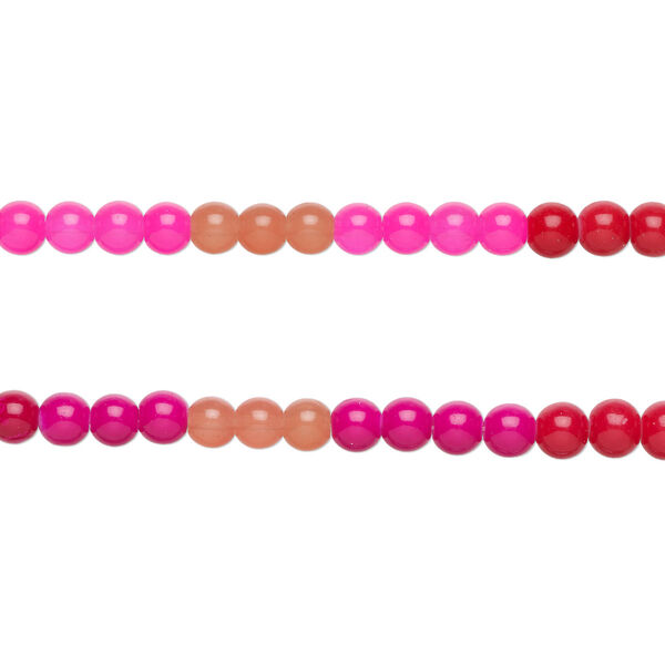 Bead, glass, opaque and translucent mixed colors, 8mm round. Sold per pkg of (2) 7-inch strands, approximately 50 beads. image number 0