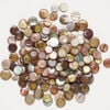 Mother-of-pearl shell 1pkg4oz, puffed flat round bead mix multi-brown 9-12mm image number 1