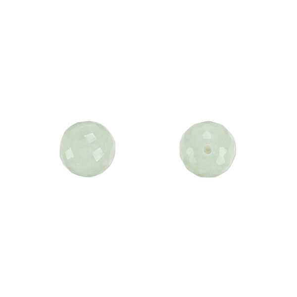 Green aventurine 1pkg2, hand-cut half-drilled faceted round bead natural B grade, 8mm image number 0