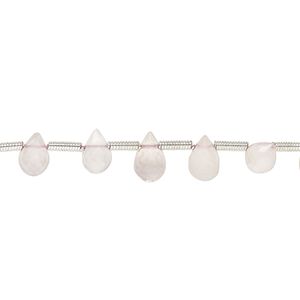 Rose quartz 1pkg24, hand-cut top-drilled faceted briolette bead natural 6-8mm