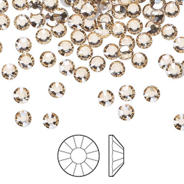 Flat back 1440pk crystal honey foil back, Preciosa Viva 12® Czech crystal rhinestone 3.8-4mm chaton rose round SS16 image number 0