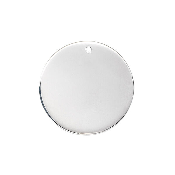 Drop, sterling silver, 24mm flat round. Sold individually. image number 0