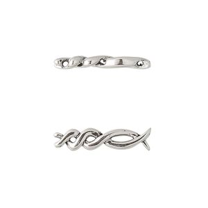 Spacer bar, sterling silver, 21x5mm 3-strand braid. Sold individually.