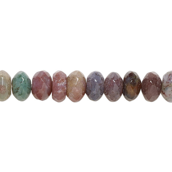 Bead, fancy jasper (natural), 8x5mm faceted rondelle, B grade, Mohs hardness 6-1/2 to 7. Sold per 15-1/2" to 16" strand. image number 0