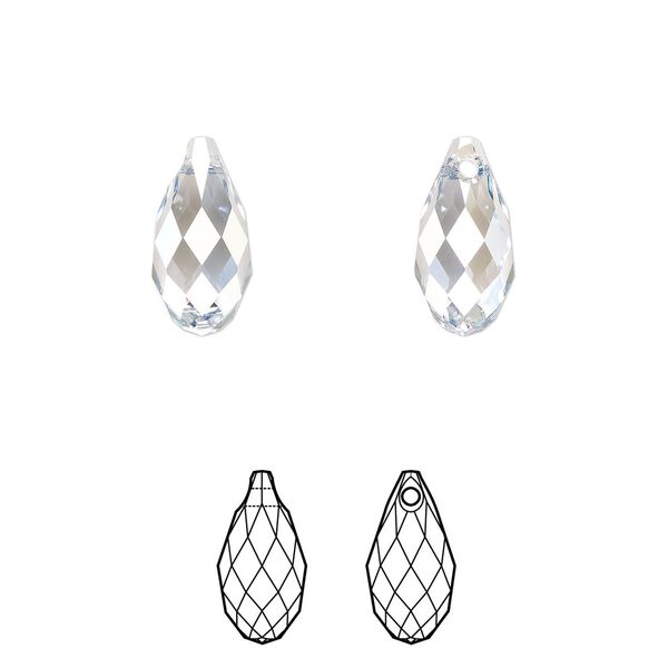 Briolette 144pk crystal blue shade, Swarovski® 13x6.5mm pendant drop 6010 image number 0