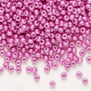 Seed bead, Preciosa Ornela Czech glass, pkg/500g, #8 rocaille, opaque PermaLux dyed lavender chalkwhite, (22012).