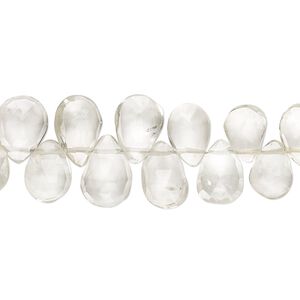 Green quartz 1pkg1, hand-cut top-drilled faceted puffed teardrop bead 9 inch 7x6mm-11x8mm
