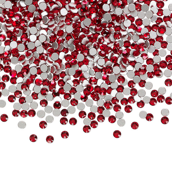Flat back, Dance With Me™ crystal rhinestone, light Siam, foil back, 1.9-2.1mm rose, SS6. Sold per pkg of 144 (1 gross). image number 0