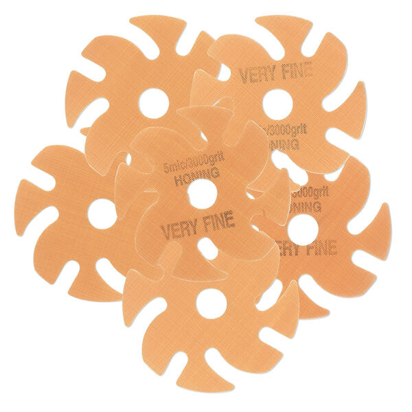 Abrasive disc, 3M™ Trizact™, plastic, orange, 3000 grit, 3-inch replacement disc for Jooltool™. Sold per pkg of 6. image number 0
