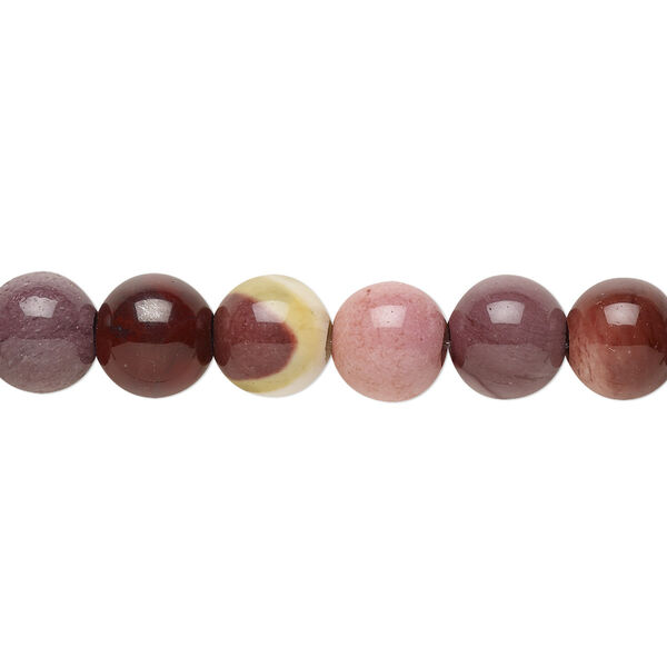Moukaite jasper 1pkg10, round bead natural B grade, 8mm image number 0