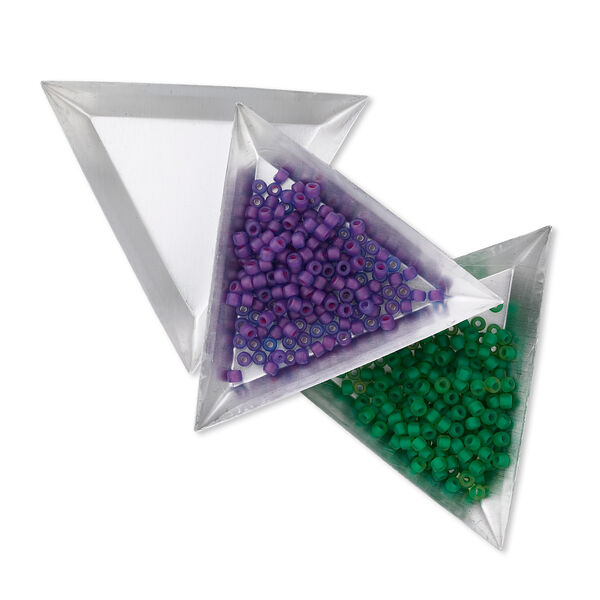 Sorting tray, aluminum, 3-1/4 x 3-1/4 x 3-1/4 inch triangle. Sold per pkg of 12. image number 0